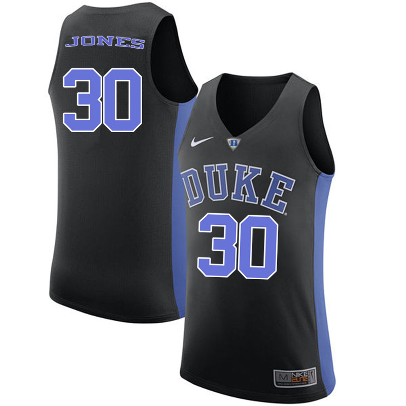 Duke Blue Devils #30 Dahntay Jones College Basketball Jerseys-Black